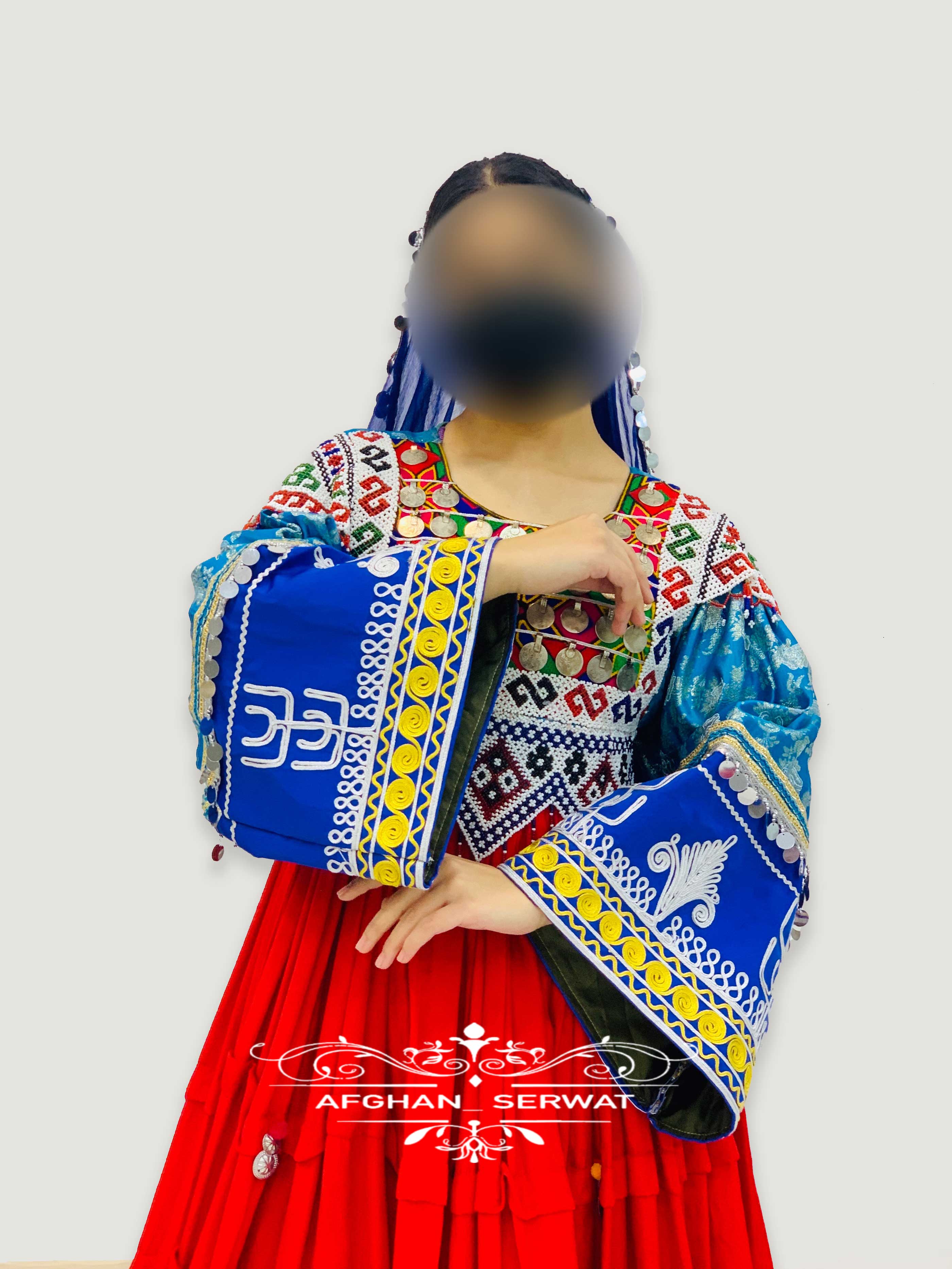 لباس افغانی چرمه دوزی شده